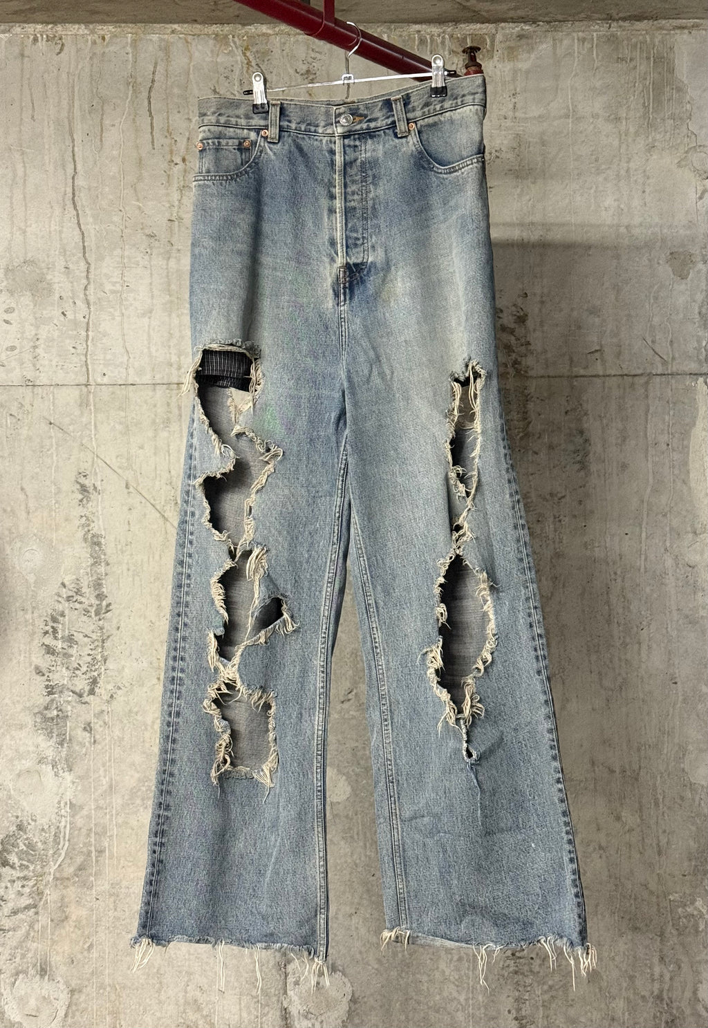 Balenciaga Destroyed Baggy Denim Jeans