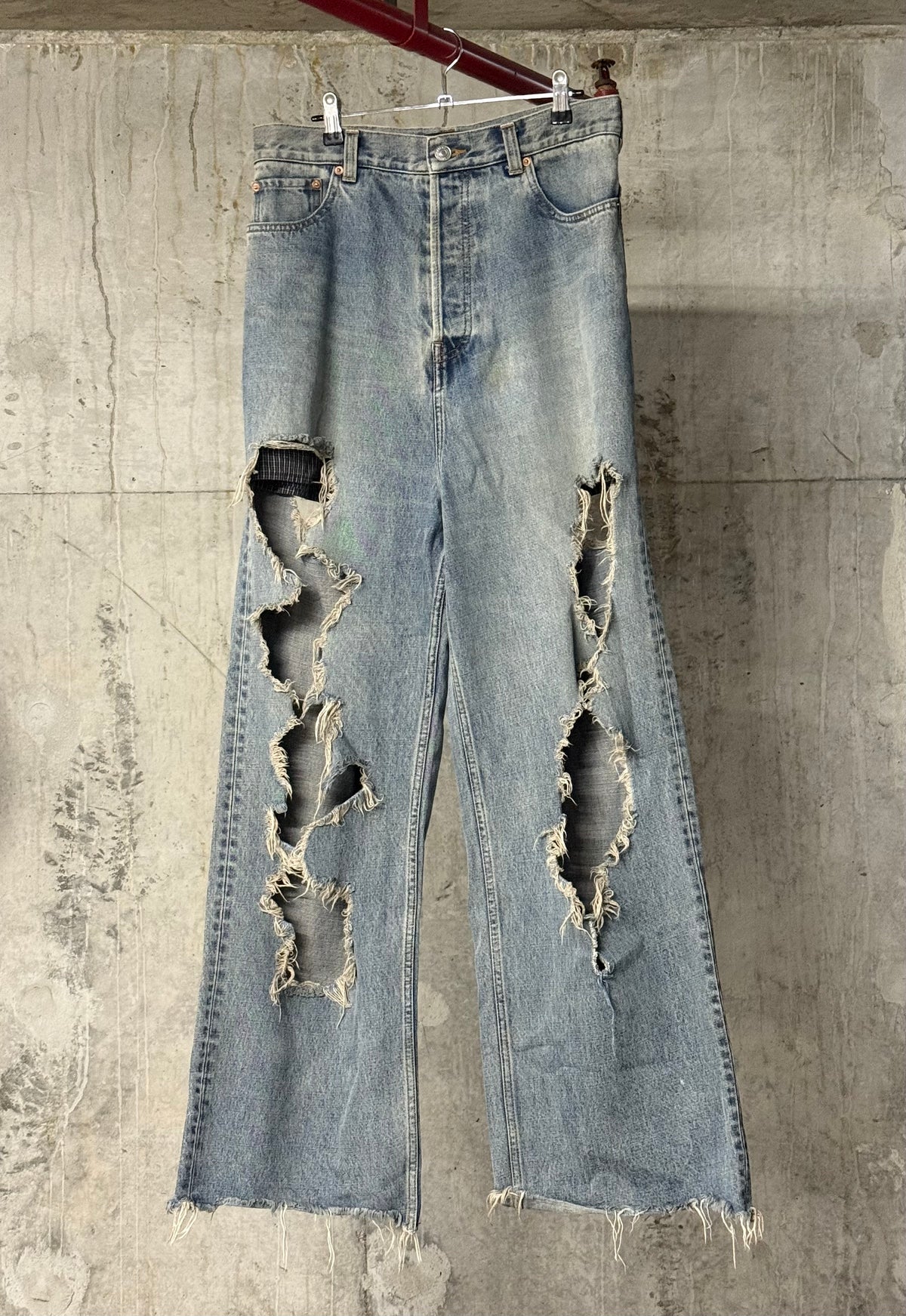 Balenciaga Destroyed Baggy Denim Jeans