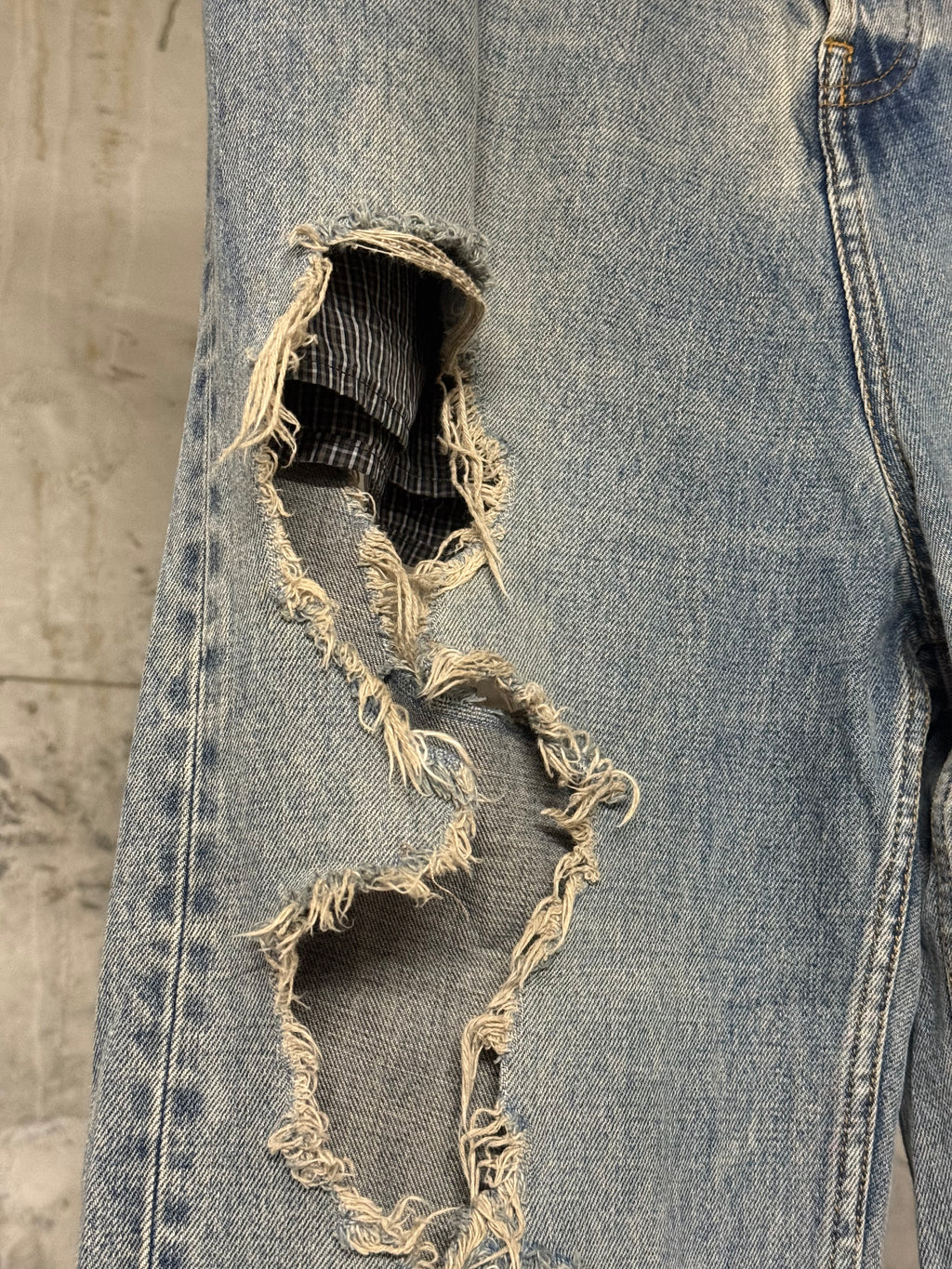 Balenciaga Destroyed Baggy Denim Jeans