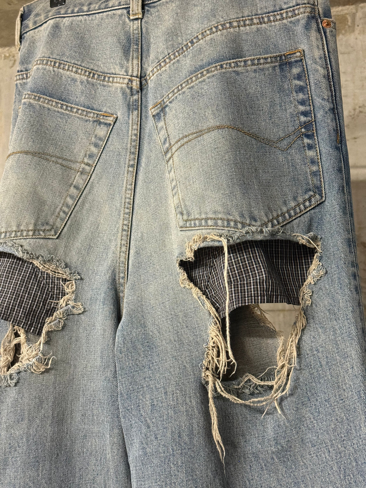 Balenciaga Destroyed Baggy Denim Jeans