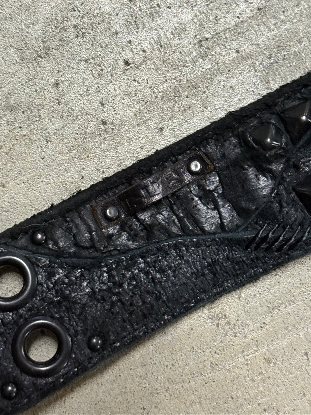 Kmrii Rhino Leather Studded Belt