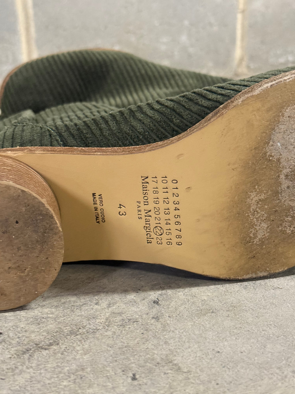 Maison Margiela AW17 Corduroy Tabi Heels