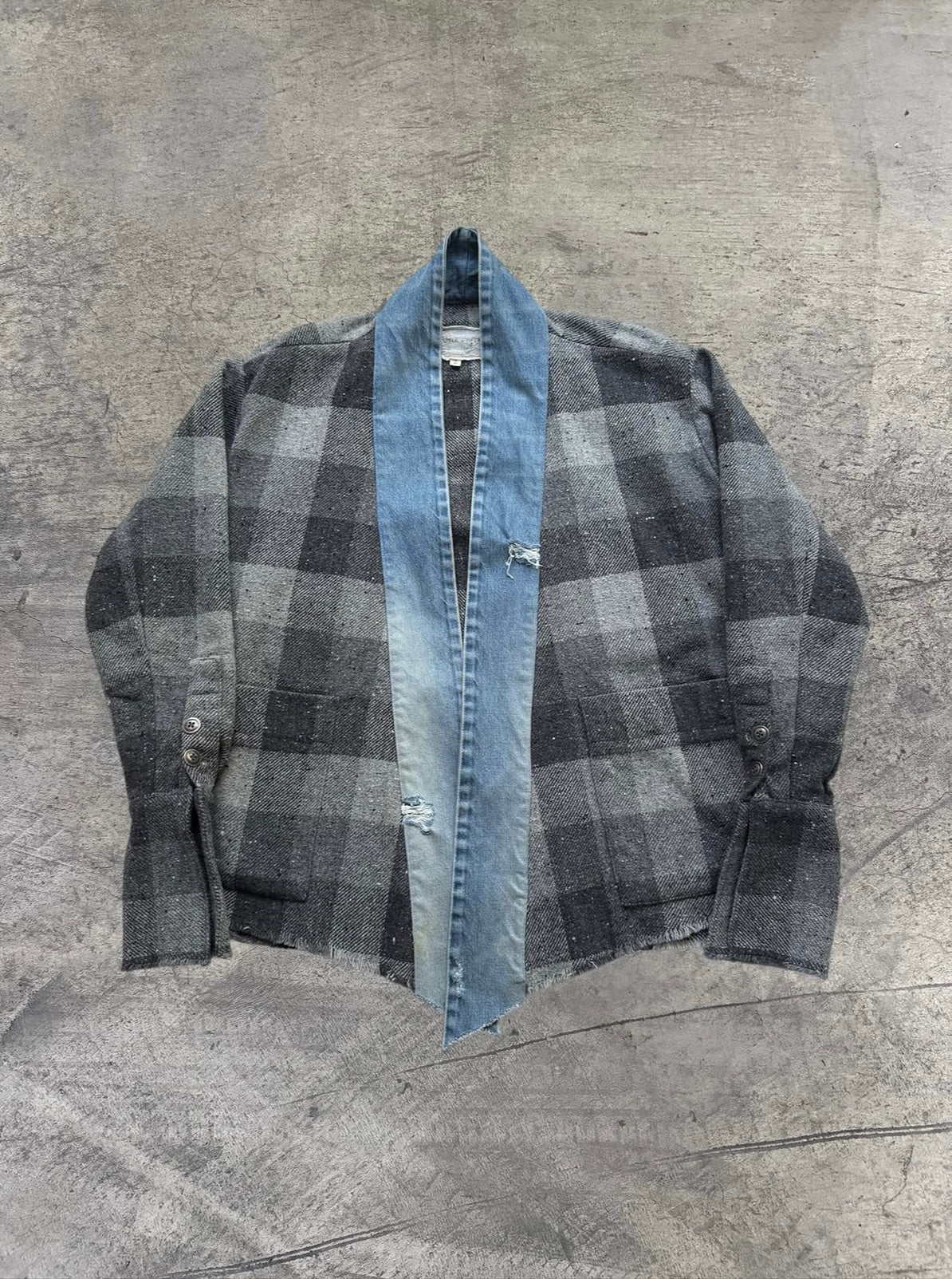 Greg Lauren Graphite Buffalo Check GU Kimono
