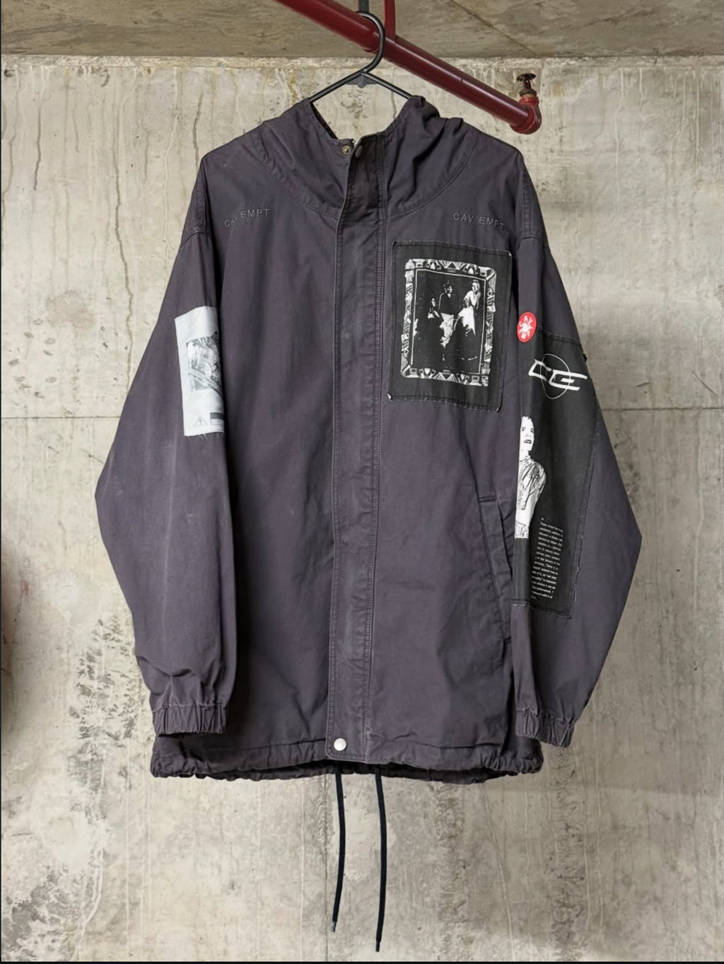 Cav Empt Patched Zip Up Hooded Jacket