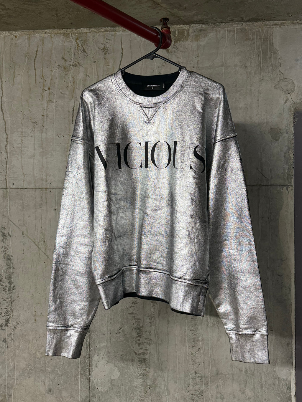 Dsquared2 SS19 Silver Vicious Print Sweatshirt