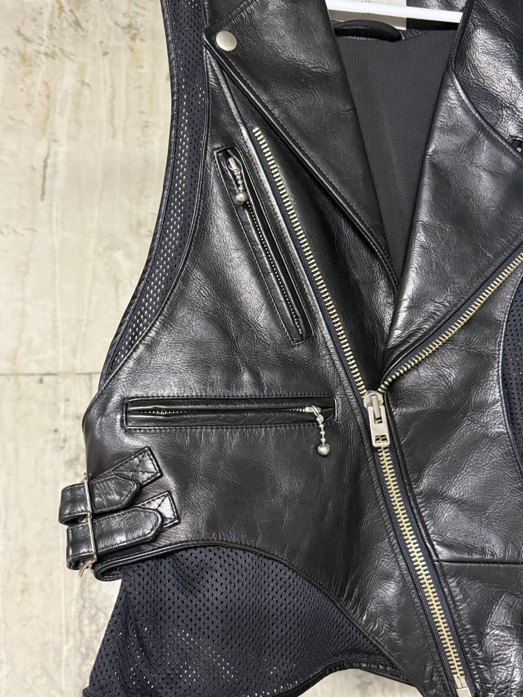 Maison Mihara Yasuhiro Asymmetrical Leather Vest