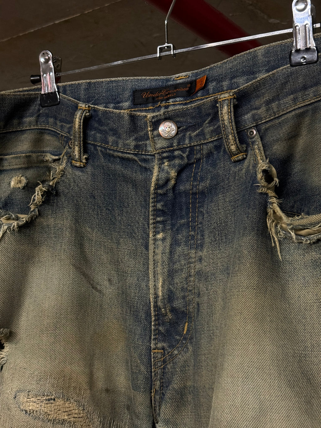 Undercover AW05 Red Yarn 64 Denim Jeans