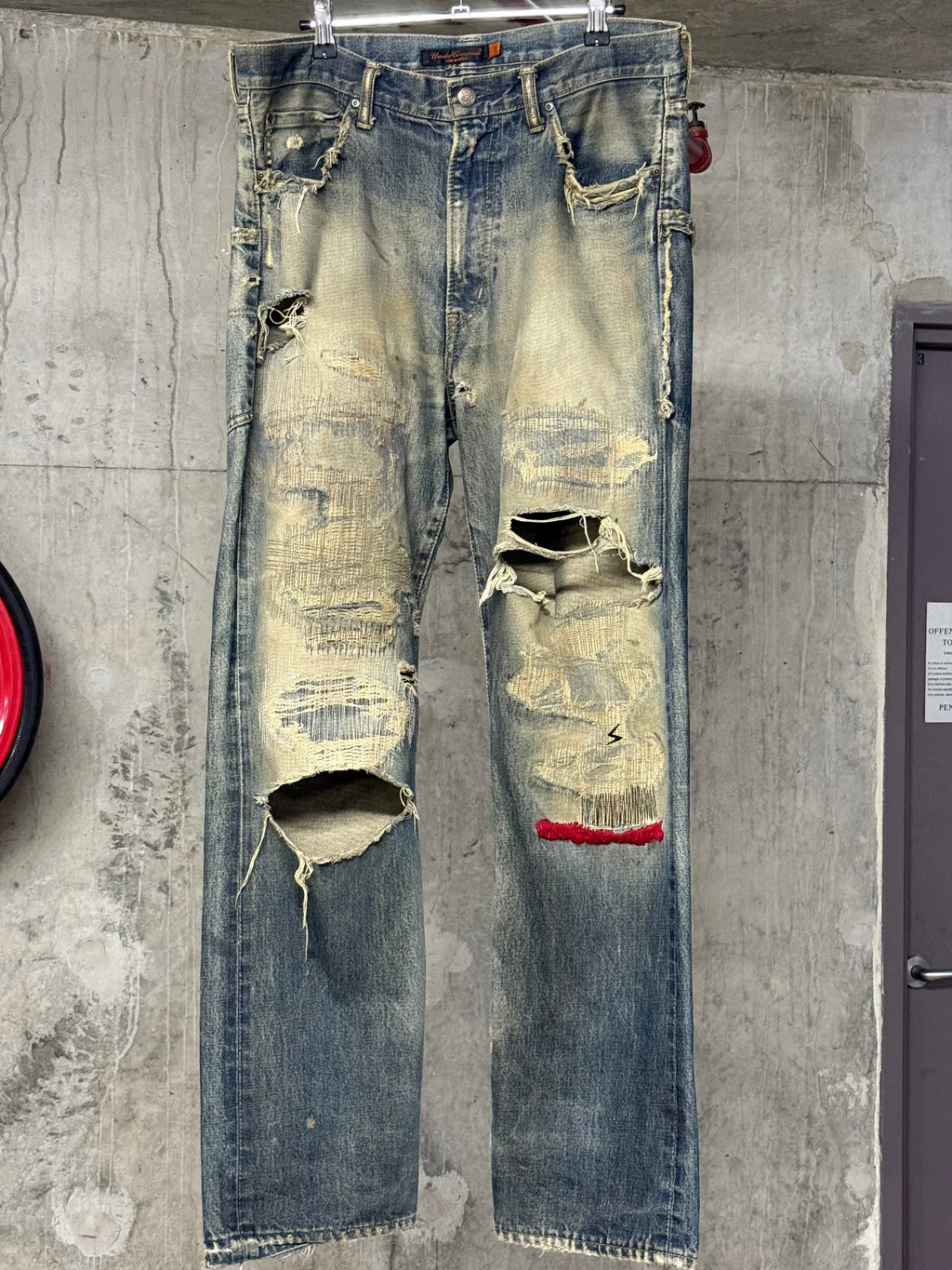 Undercover AW05 Red Yarn 64 Denim Jeans