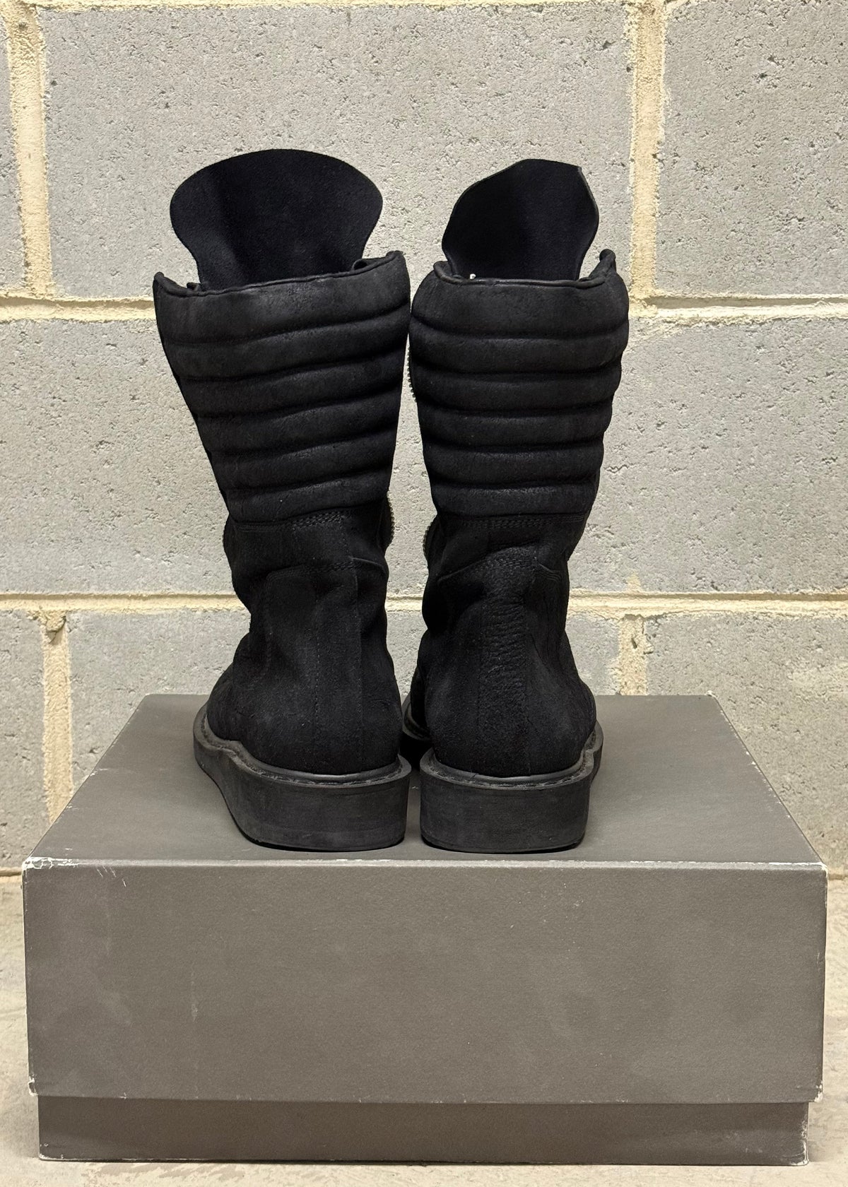 Rick Owens Suede Basket Creeper Mohawk Boots